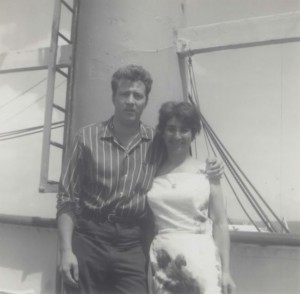 Marlin and Elvira on the Maule ship (Courtesy of Marlin Wallace)