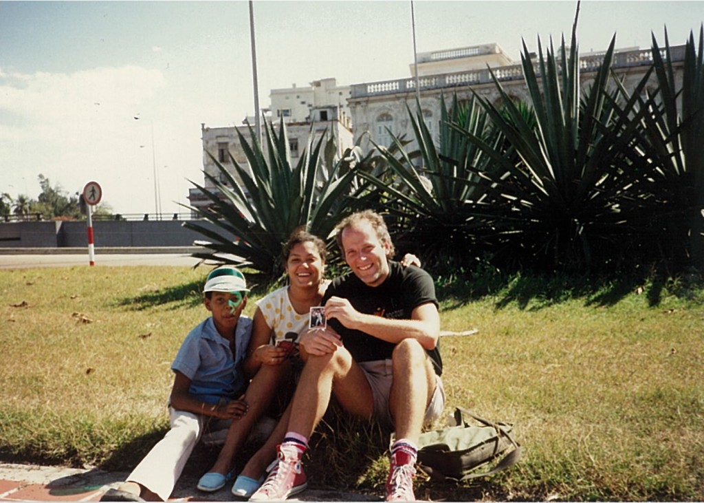 The author in a bit of Havana baseball diplomacy, 1989