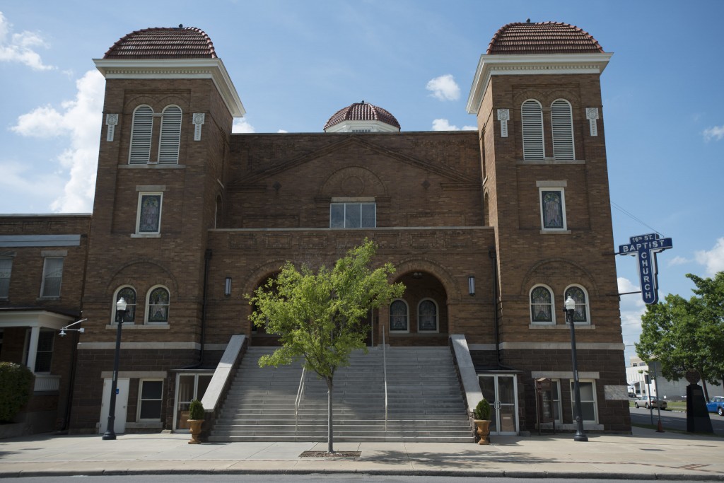 16th Street Baptist Church, downtown Birmingham, the 1963 target of a racially motivated bombing that killed four girls.