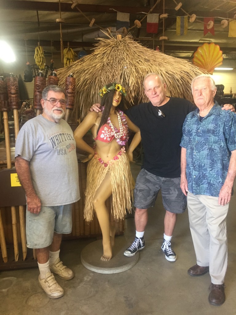 Oceanic Arts co-founders LeRoy Schmaltz (far left) and Bob Van Oosting (far right) with author and his friend.