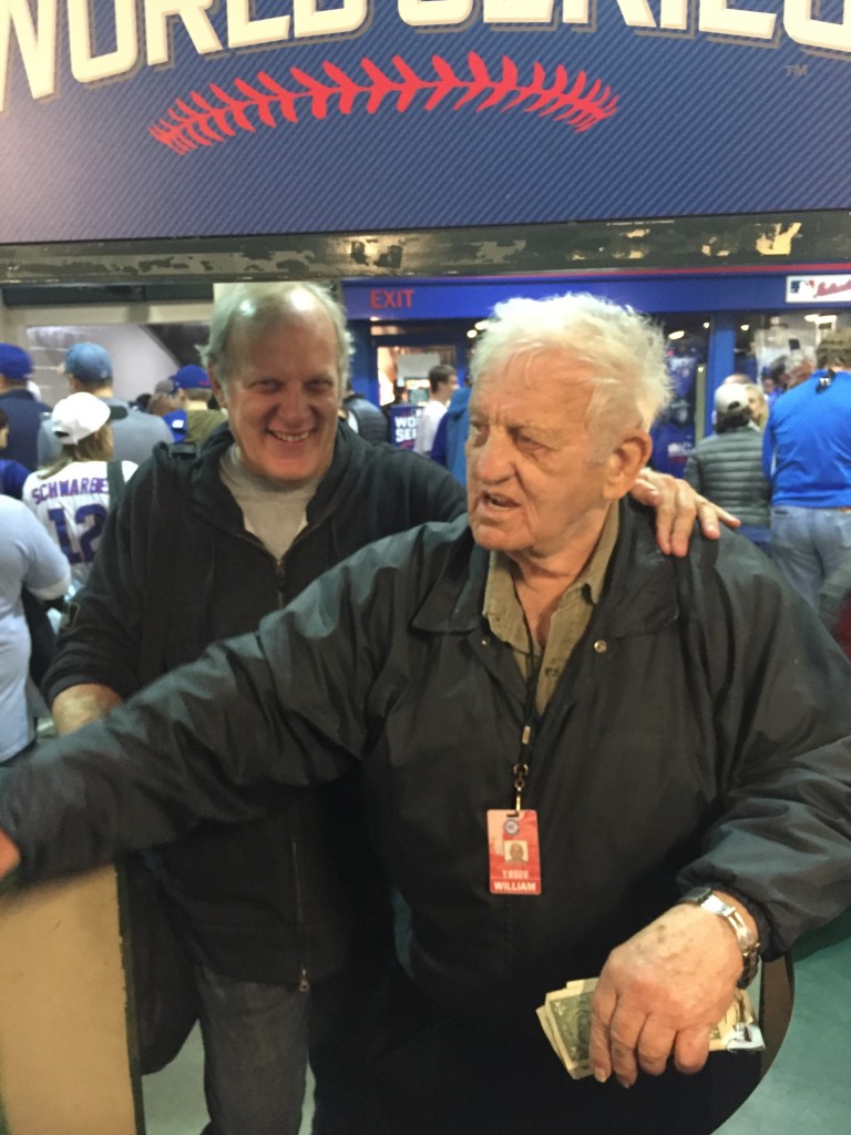 World Series, 2016 with Bill Griffin, Wrigley FIeld vendor since 1952. (George Loukas photo.)