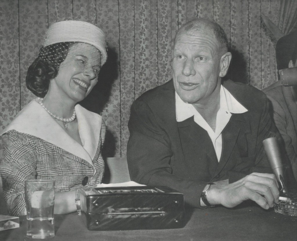 Mary Frances and Bill Veeck on March 10, 1959 when Bill purchased 54 % of the White Sox for $2.7 million. (Courtesy of the Veeck family.)