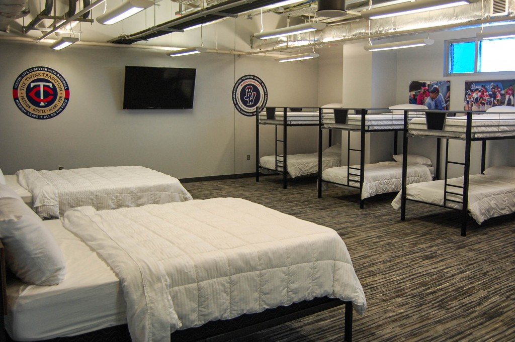 Stadium clubhouse l Airbnb, Pensacola, Fla. (Courtesy of the Pensacola Blue Wahoos)